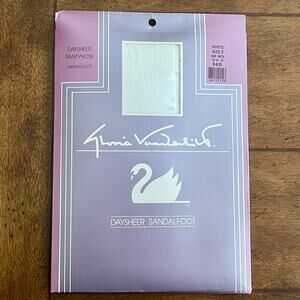 Gloria Vanderbilt Daysheer  Sandalfoot Pantyhose Size:  E, Color:   White C-12